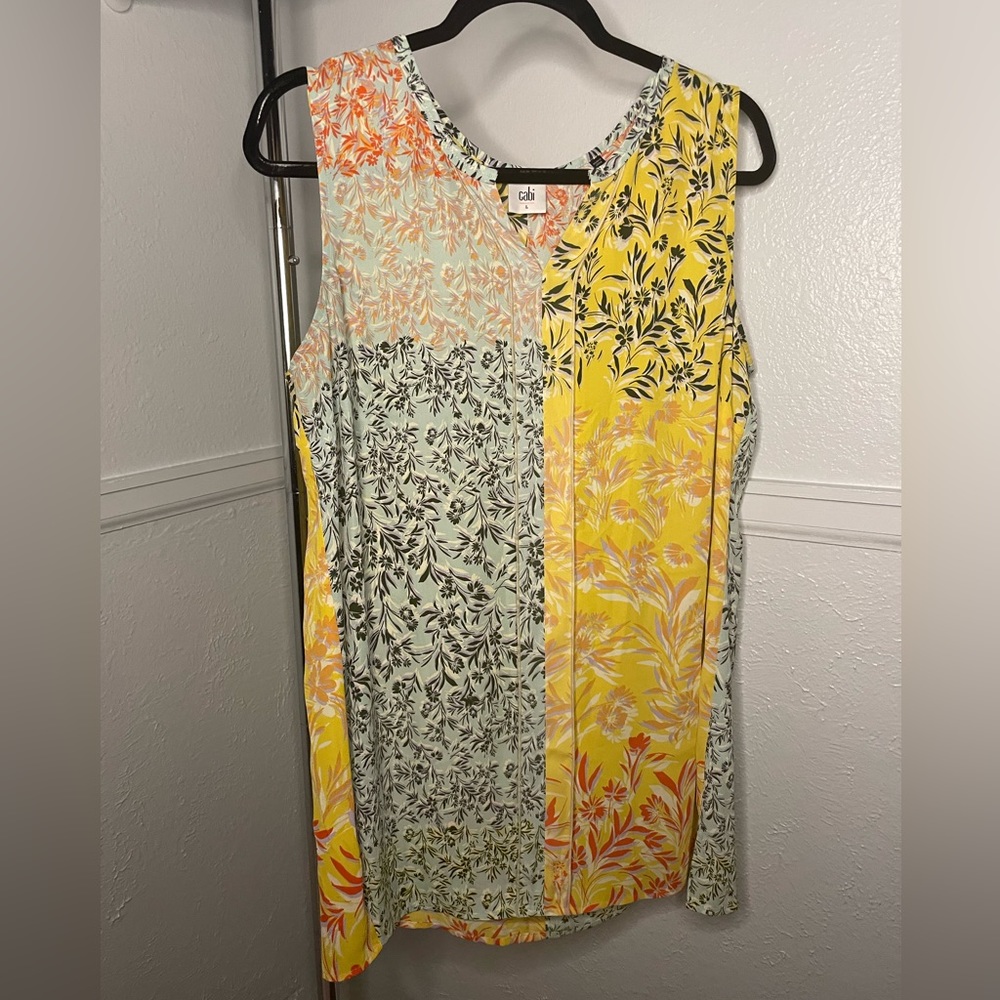 CAbi Golden Glow split blouse